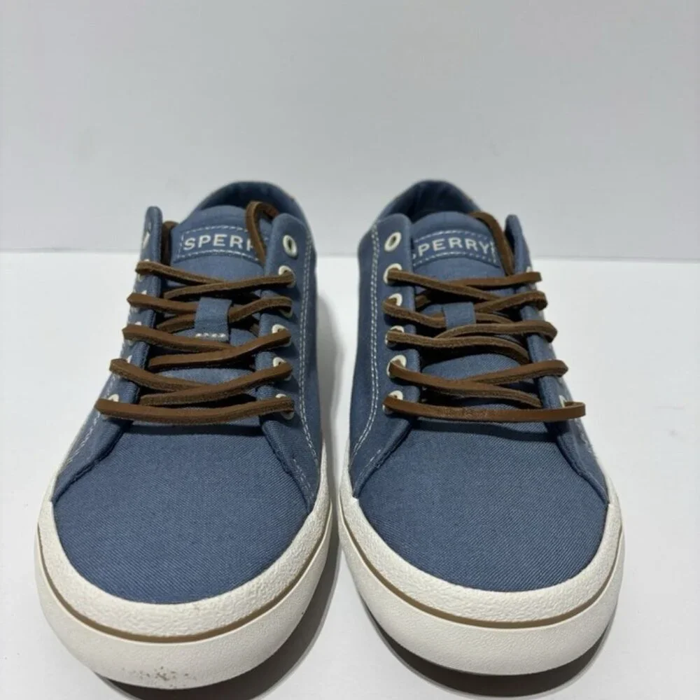 Sperry Men’s Striper LTT Linen Blue Sneakers, Size 5 M